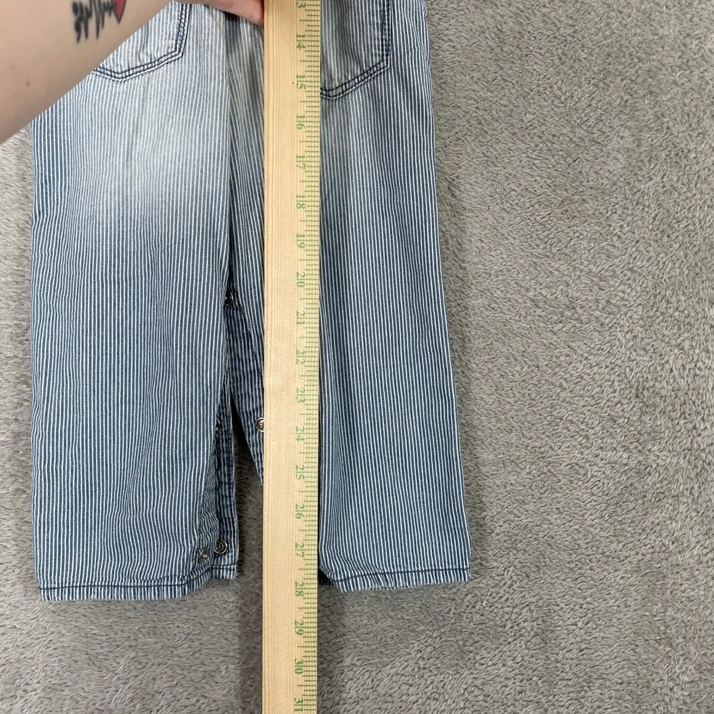 OshKosh B'gosh Hickory Stripe Overalls Kids 24 Month Blue Railroad Denim Vestbak